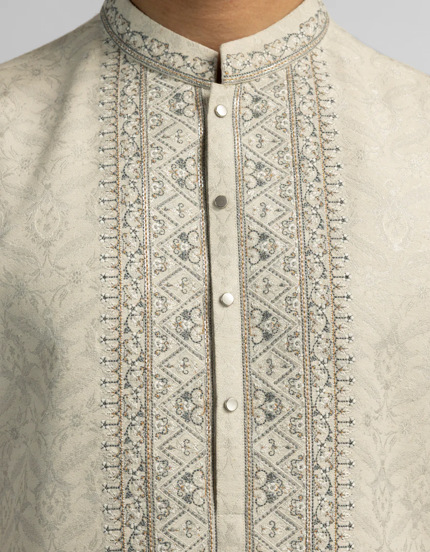 CREAM SPECIAL KURTA | JJK-SP-A-50531/S26/JJ10352-FL - Image 4