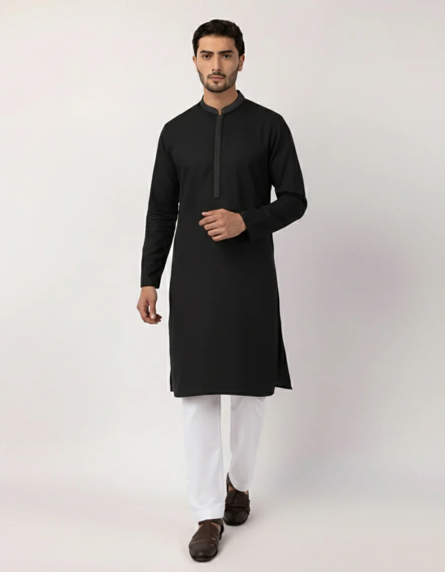 BLACK BLENDED SPECIAL KURTA | JJK-SP-A-50554/S26/JJ10638-FL
