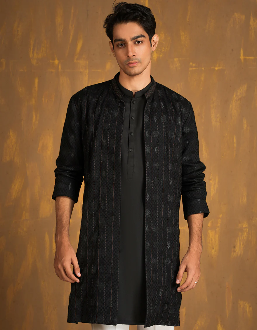BLACK SPECIAL KURTA | JJK-SP-INR-A-45511/A24/JJ9514-FL - Image 2