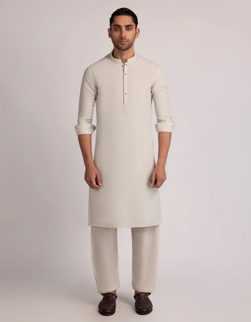 CREAM KURTA TROUSERS | JJKP-A-33726/S25/JJ10373-CL