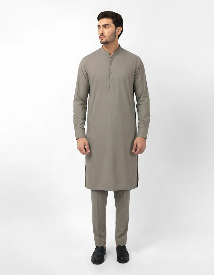 SILVER BLENDED KURTA TROUSERS | JJKP-A-33835/S26/JJ10859-CL