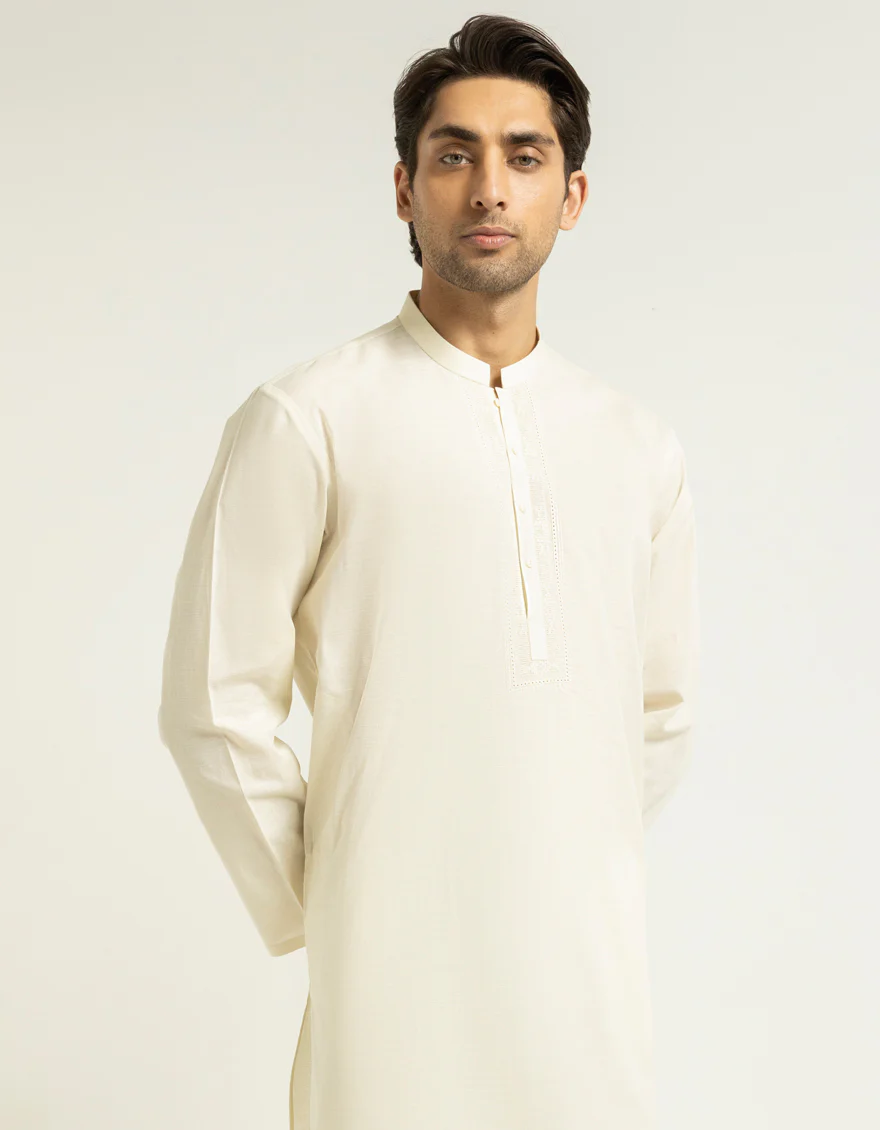 CREAM COTTON KURTA TROUSERS | JJKP-A-33901/S26/JJ10830-SF - Image 2