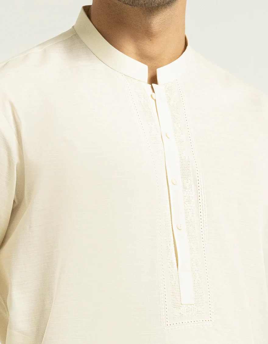 CREAM COTTON KURTA TROUSERS | JJKP-A-33901/S26/JJ10830-SF - Image 3