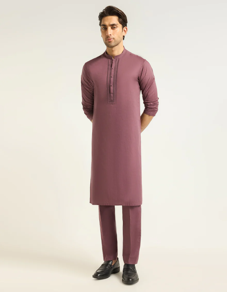 PLUM COTTON KURTA TROUSERS | JJKP-A-33902/S26/JJ10830-SF