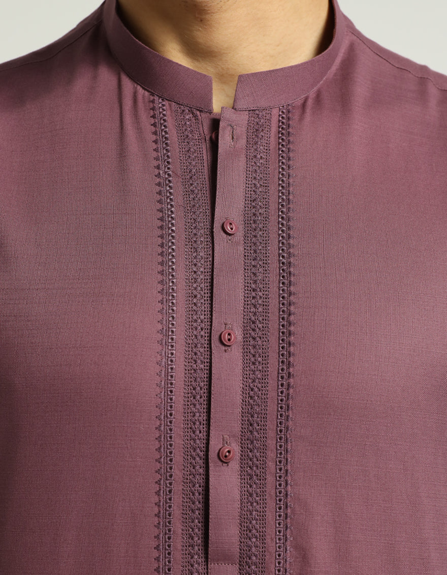PLUM COTTON KURTA TROUSERS | JJKP-A-33902/S26/JJ10830-SF - Image 3