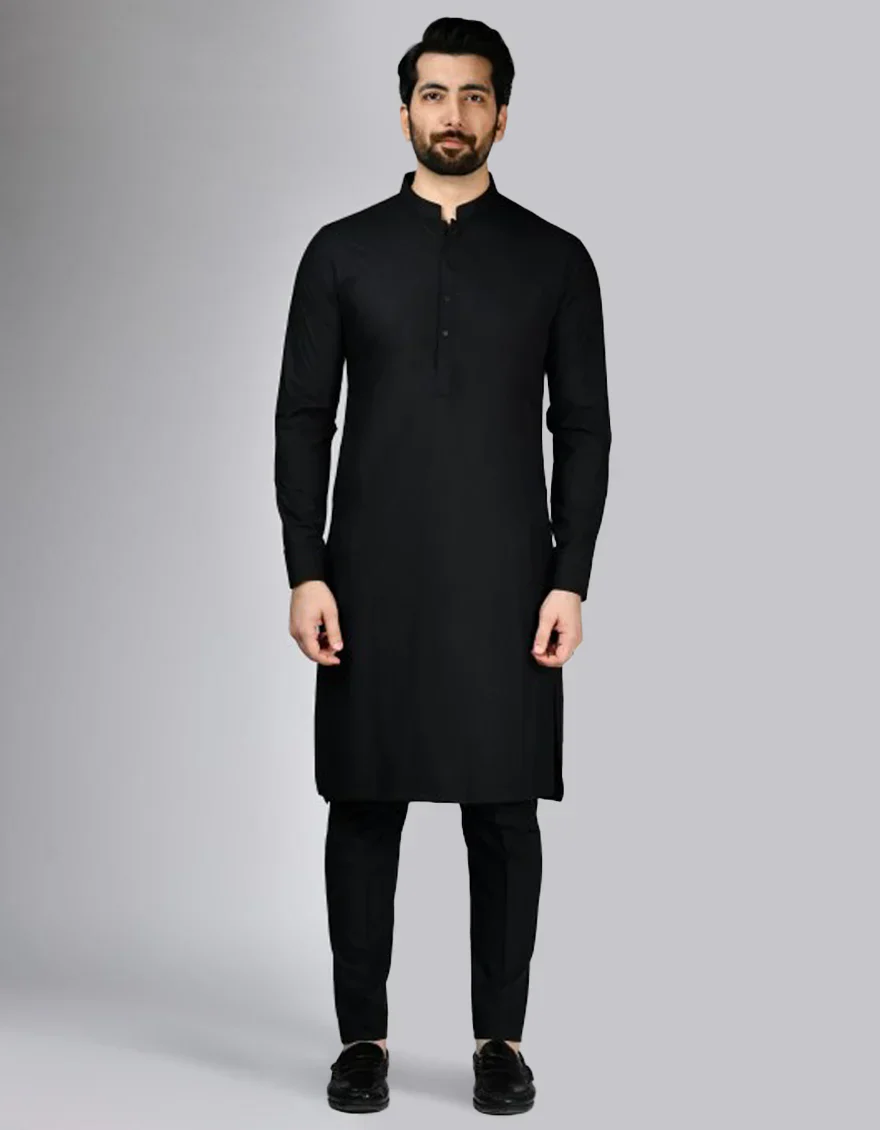 BLACK KURTA TROUSERS | JJKP-A-47506-R4-AP/S26/JJ10553-PN