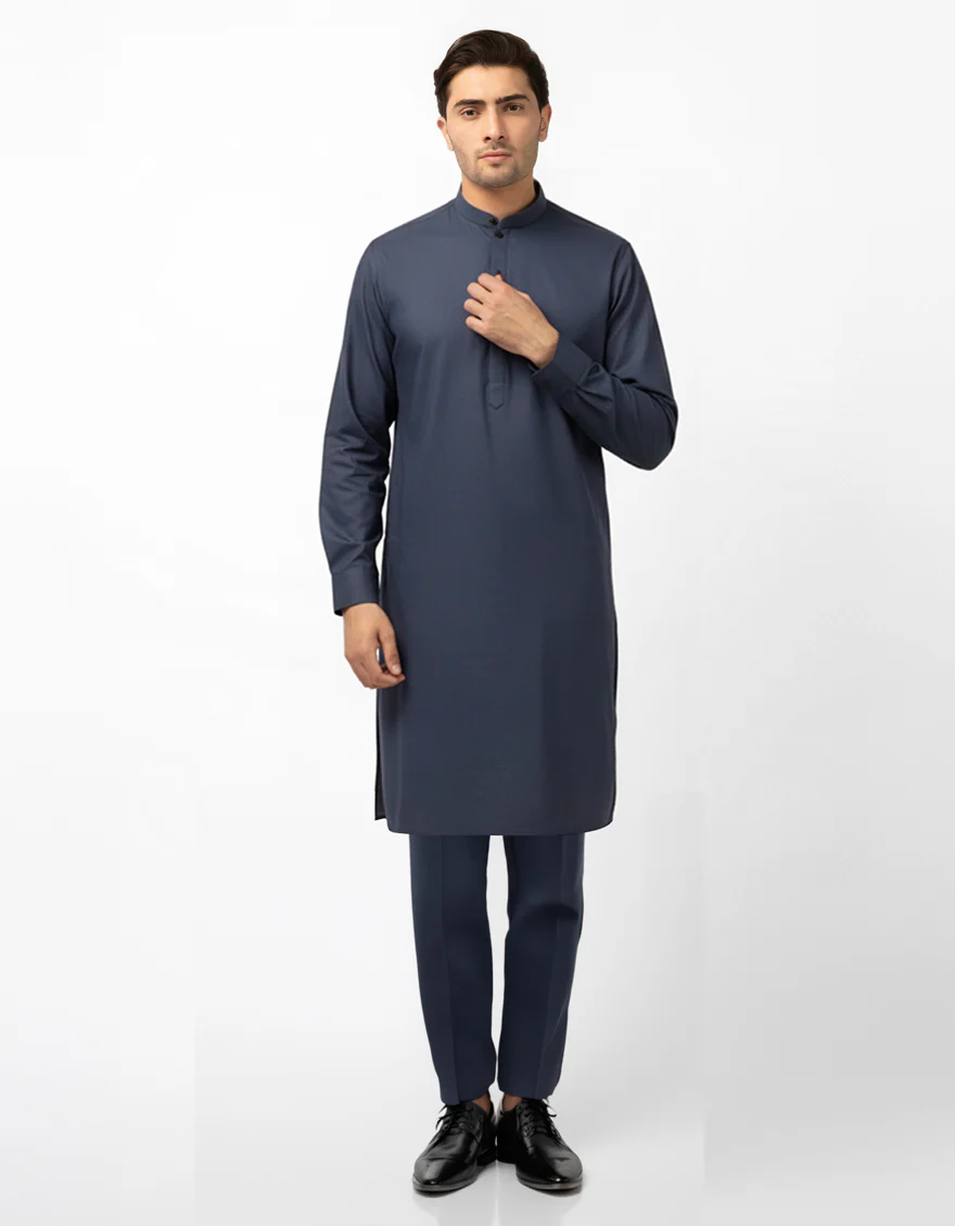 DARK BLUE COTTON KURTA TROUSERS | JJKP-A-47624/S26/JJ10640-PN
