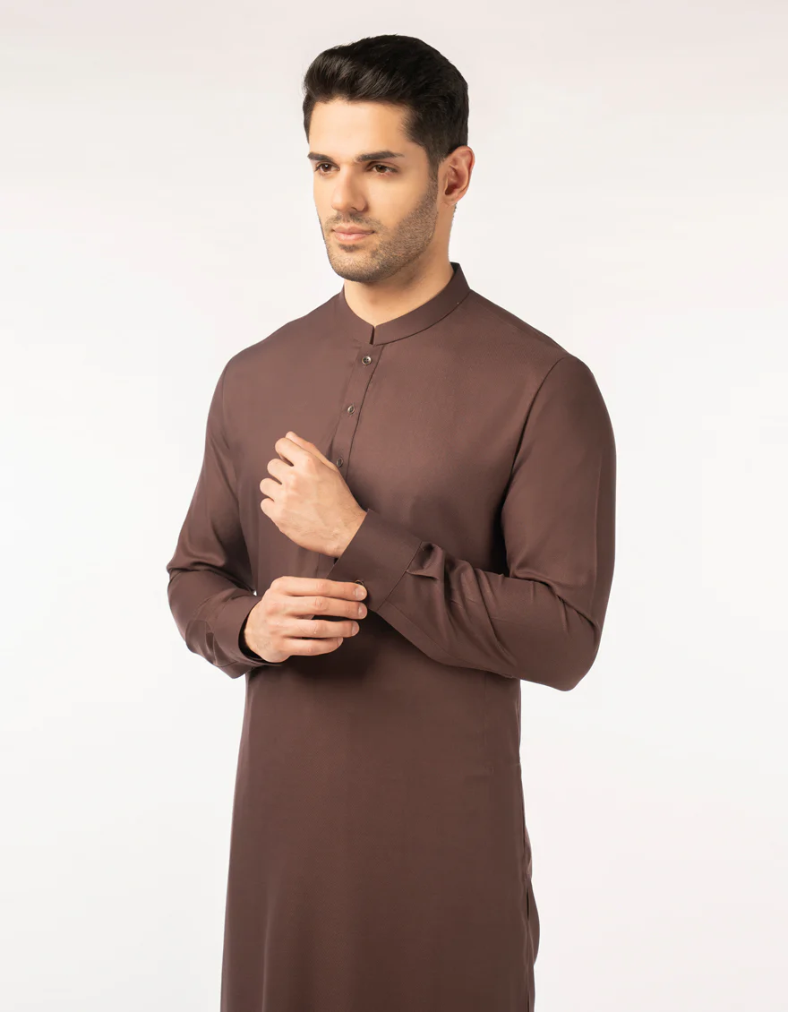 BROWN KURTA TROUSERS | JJKP-A-48504-R2-AP/S26/JJ10553-PN - Image 2