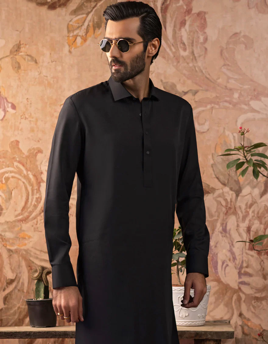 BLACK KAMEEZ SHALWAR | JJKS-A-30729-R48-AP/S26/JJ10552-CL - Image 2