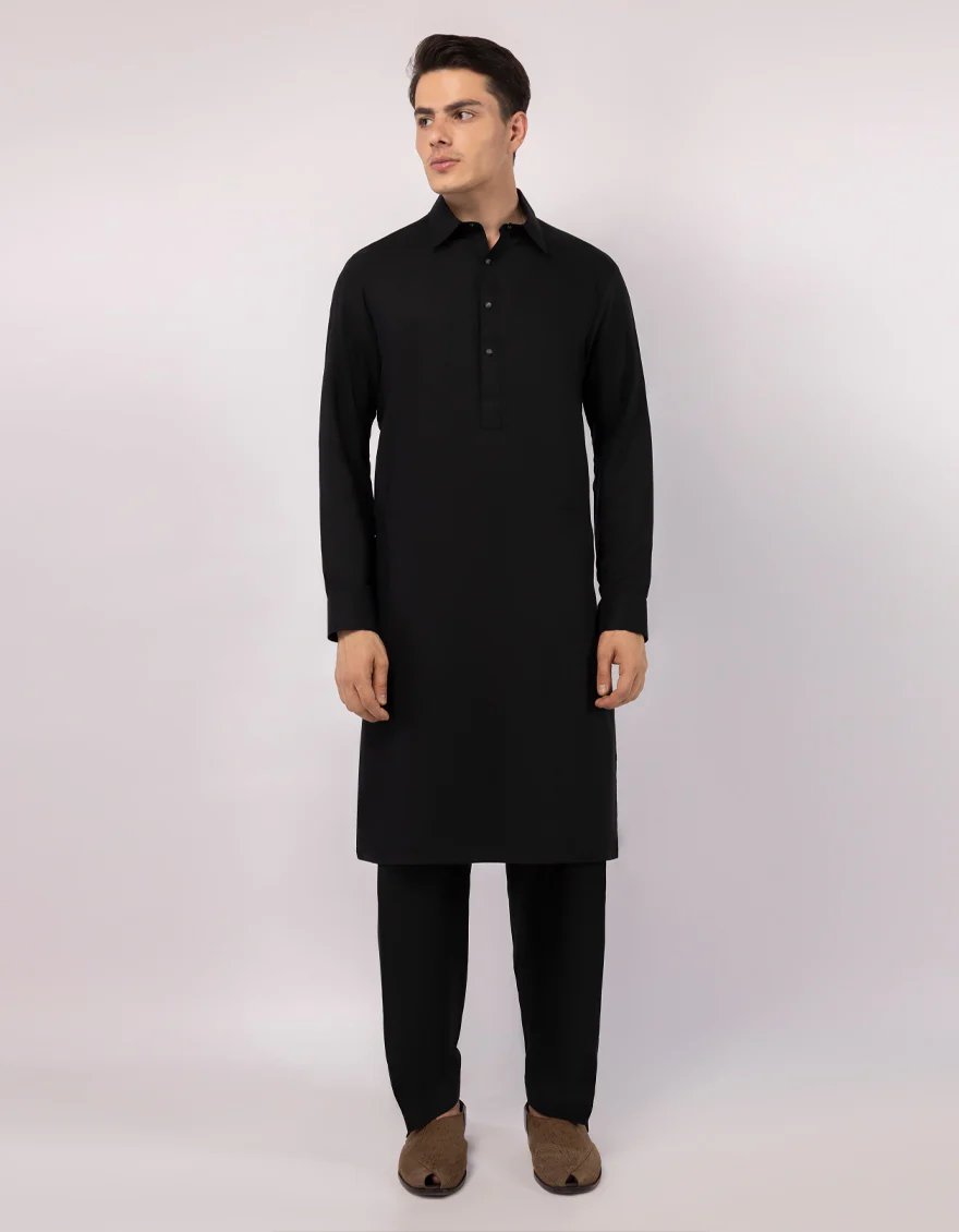 BLACK BLENDED KAMEEZ SHALWAR | JJKS-A-33804/S26/JJ10417-CL