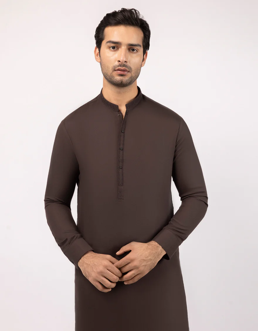 DARK BROWN KAMEEZ SHALWAR | JJKS-A-33838/S26/JJ10420-SF - Image 2