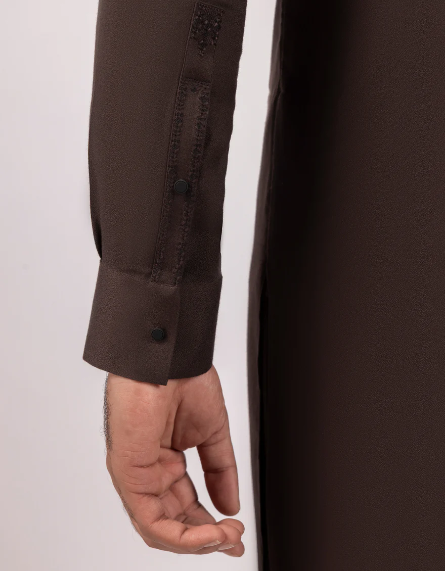 DARK BROWN KAMEEZ SHALWAR | JJKS-A-33838/S26/JJ10420-SF - Image 4