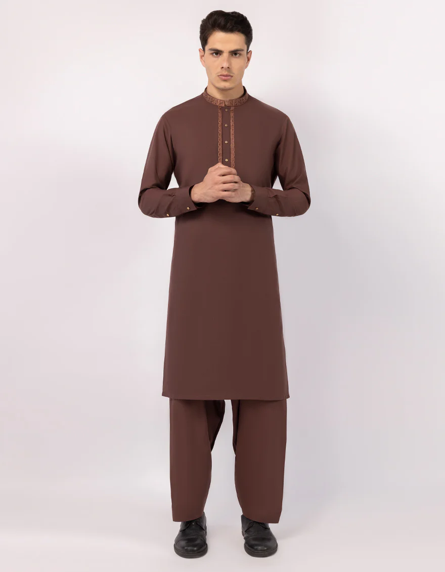 BROWN KAMEEZ SHALWAR | JJKS-A-33873/S26/JJ10347-SF