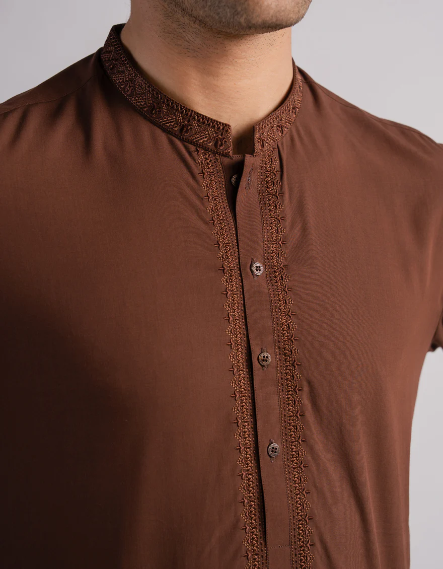 BROWN KAMEEZ SHALWAR | JJKS-A-33995/S26/JJ10565-SF - Image 3