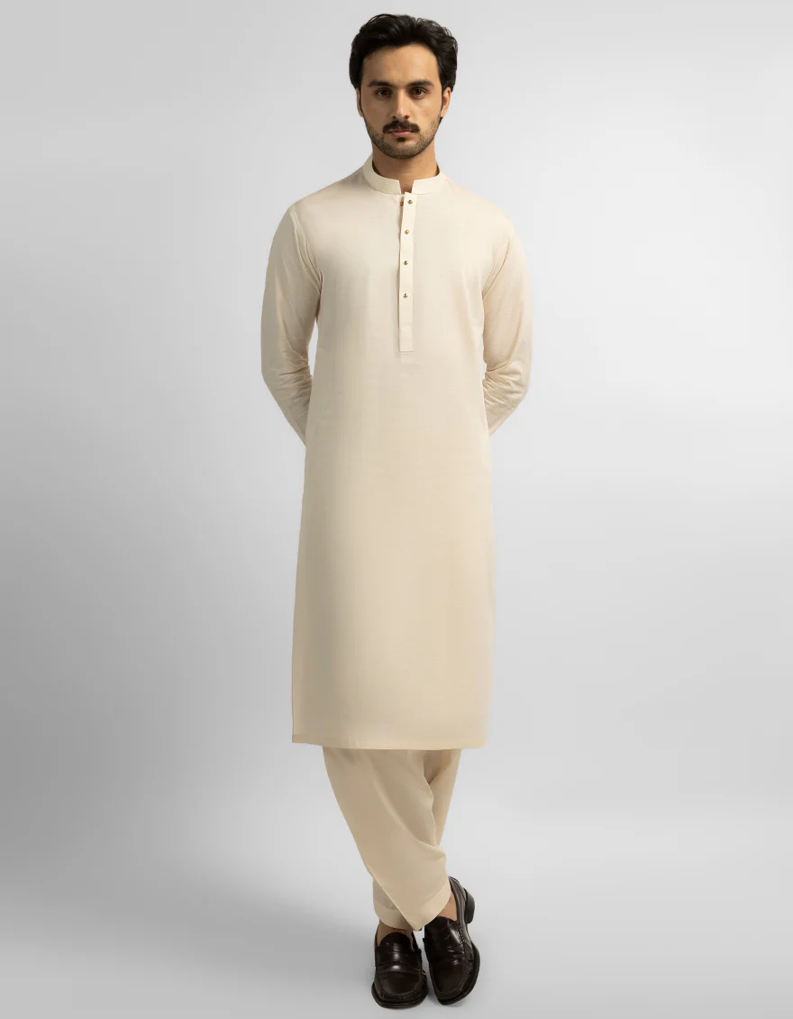 OFF WHITE COTTON KAMEEZ SHALWAR | JJKS-A-33997/S26/JJ10647-CL