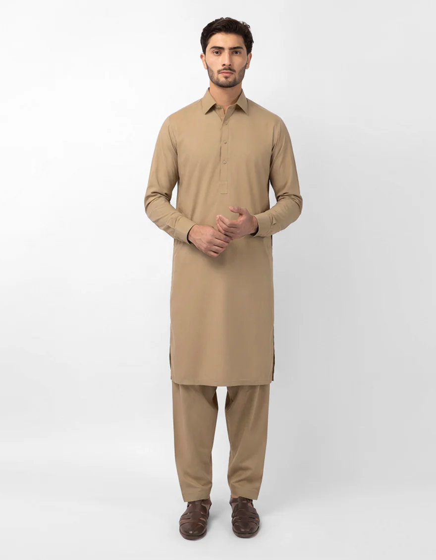 BROWN BLENDED KAMEEZ SHALWAR | JJKS-A-47607/S26/JJ10616-PN