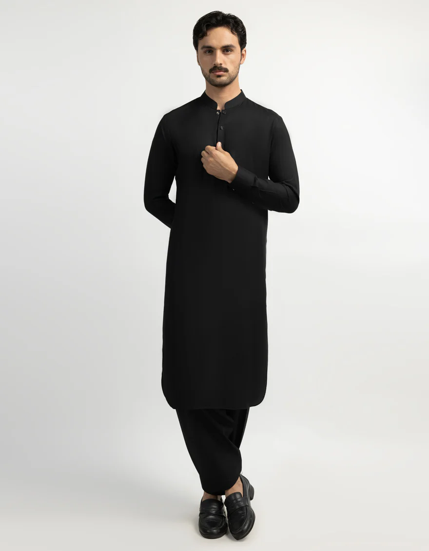 BLACK KAMEEZ SHALWAR | JJKS-A-47617/S26/JJ10817-PN