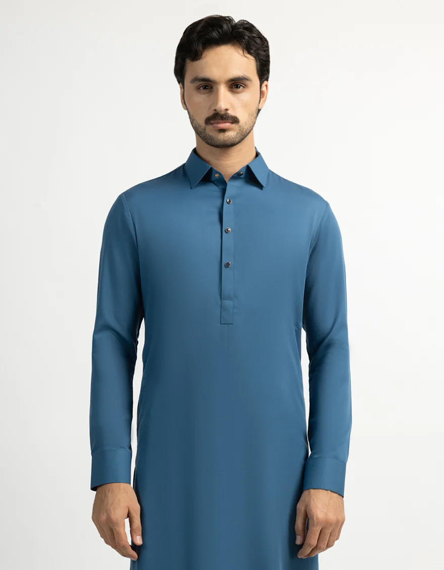 TEAL BLUE KAMEEZ SHALWAR | JJKS-A-47654/S26/JJ10791-PN - Image 2