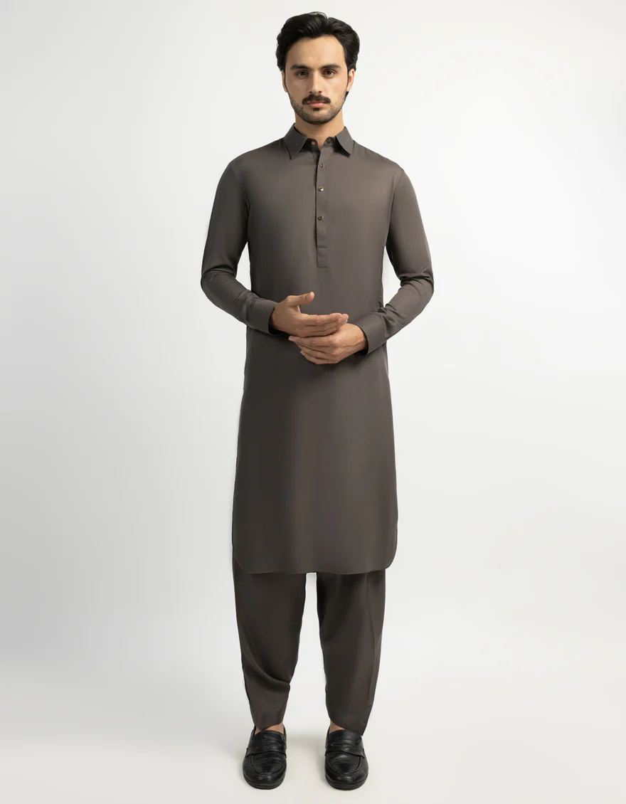 MUD BROWN KAMEEZ SHALWAR | JJKS-A-47655/S26/JJ10791-CL