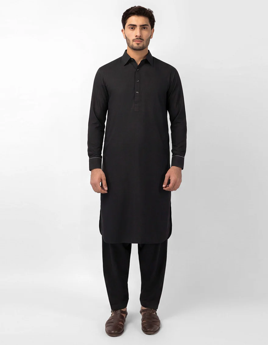 CHARCOAL BLENDED KAMEEZ SHALWAR | JJKS-A-48287-SIG/S25/JJ10119-EX