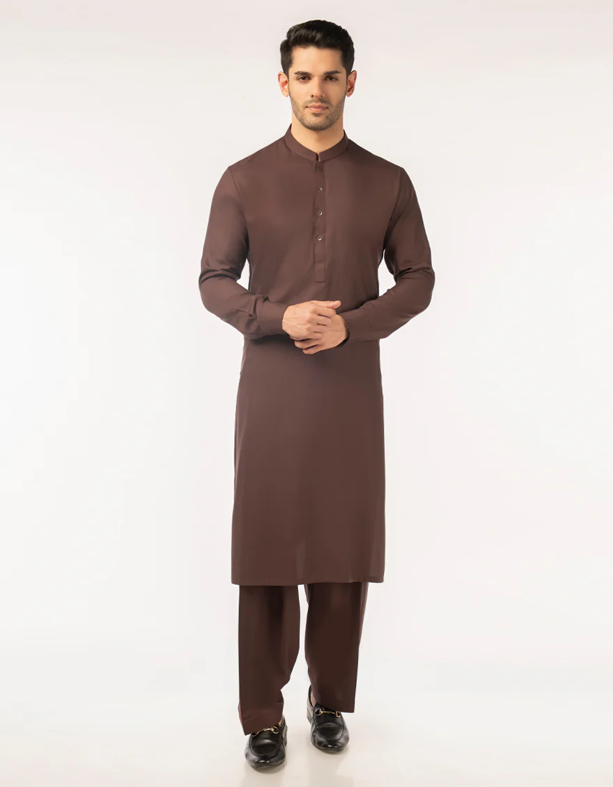 BROWN KAMEEZ SHALWAR | JJKS-A-49504/S26/JJ10551-PN