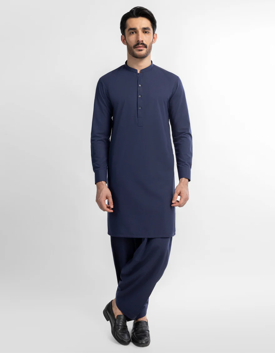 NAVY BLUE KAMEEZ SHALWAR | JJKS-A-49505-R1-AP/S26/JJ10551-PN
