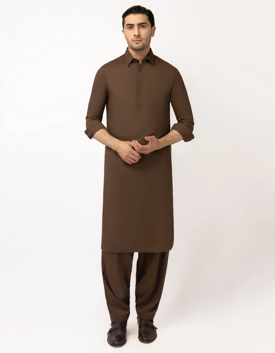 BROWN BLENDED KAMEEZ SHALWAR | JJKS-A-90557/S26/JJ9768-SF