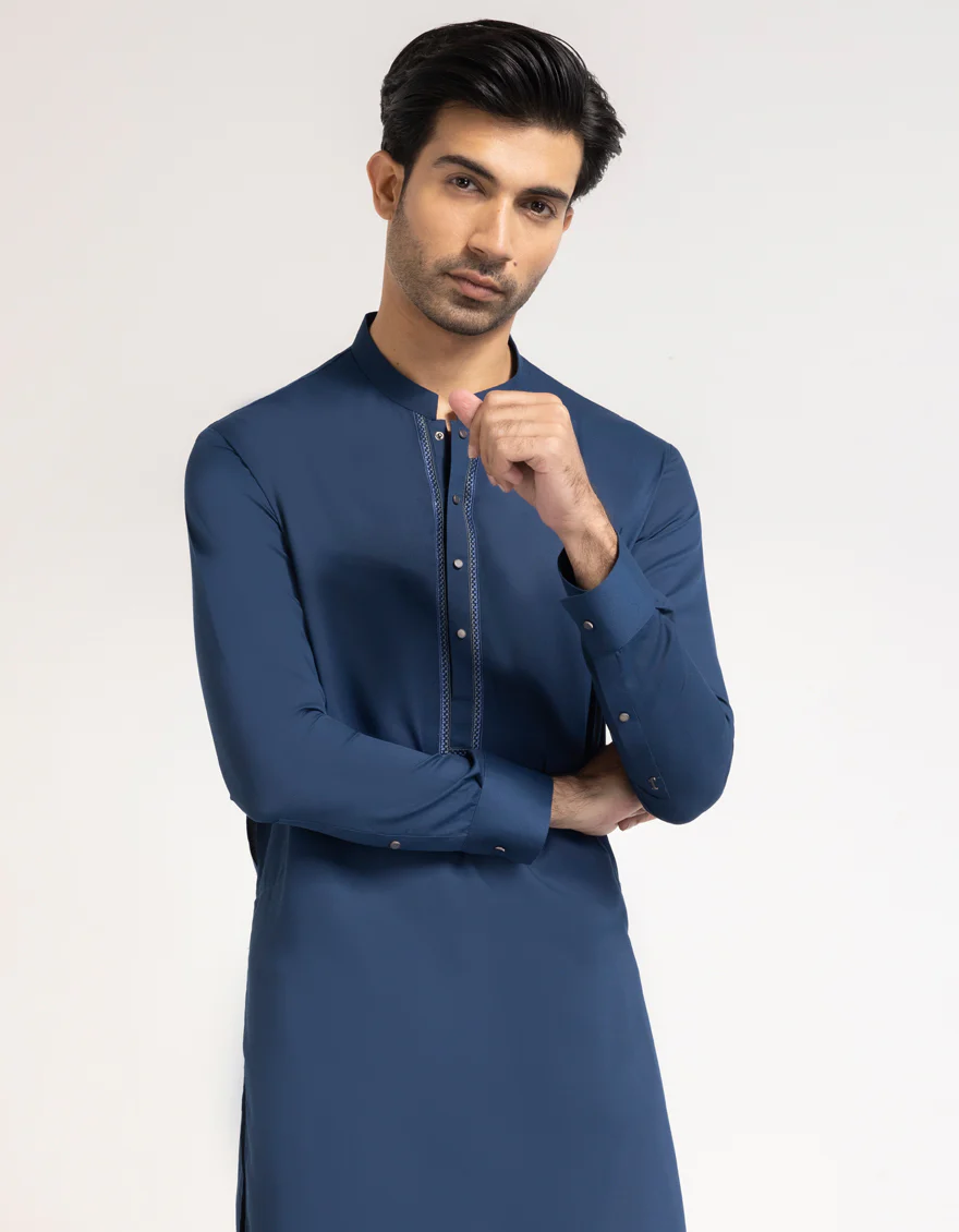 DARK BLUE KAMEEZ SHALWAR | JJKS-A-90566/S26/JJ10630-SF - Image 2