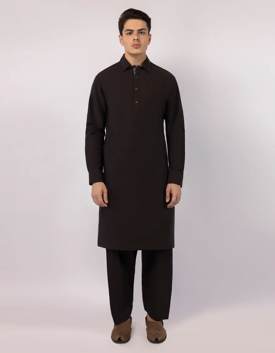 BROWN COTTON KAMEEZ SHALWAR | JJKS-S-33566/S26/JJ10021-PN