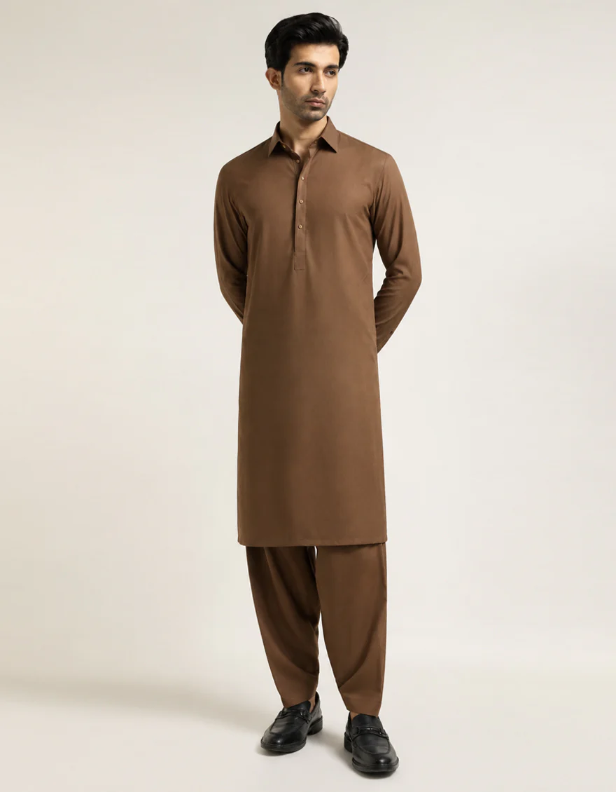 BROWN KAMEEZ SHALWAR | JJKS-S-47630/S26/JJ10885-PN