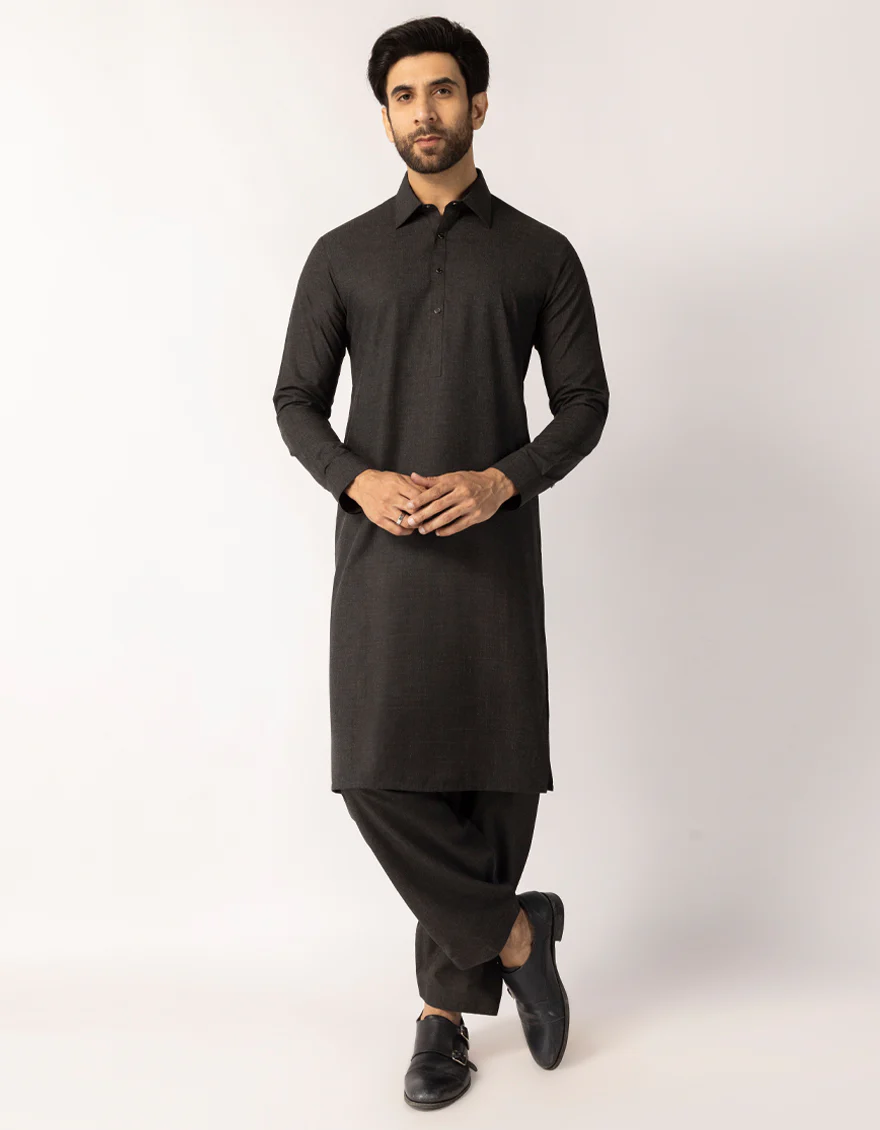 BLACK BLENDED KAMEEZ SHALWAR | JJKS-W-47585/S25/JJ10515-PN