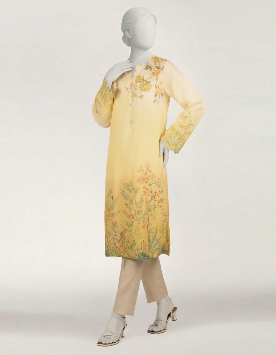 YELLOW LAWN KURTI | JJLK-S-JSS-26-649 FB/BLOSSOM-06