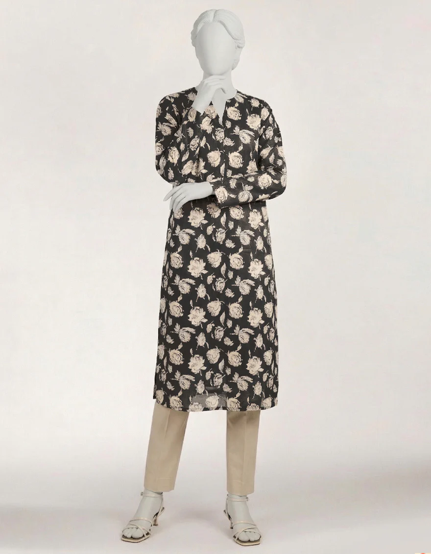 BLACK LAWN KURTI | JJLK-S-JSS-26-650 FB/MONOCHROME-5
