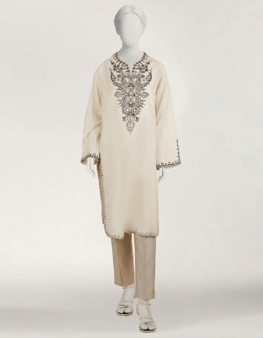 OFF WHITE DOBBY KURTI | JJLK-S-JSS-26-655 FB/MONO CROME-02 - Image 4