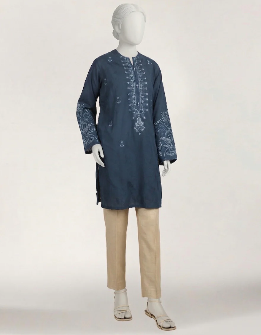 BLUE DOBBY KURTI | JJLK-S-JSS-26-657 FB/MONOCHROME-04
