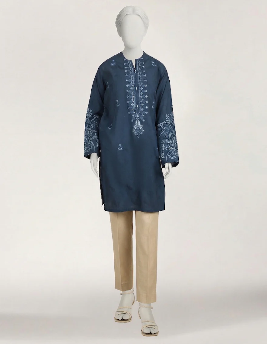 BLUE DOBBY KURTI | JJLK-S-JSS-26-657 FB/MONOCHROME-04 - Image 4