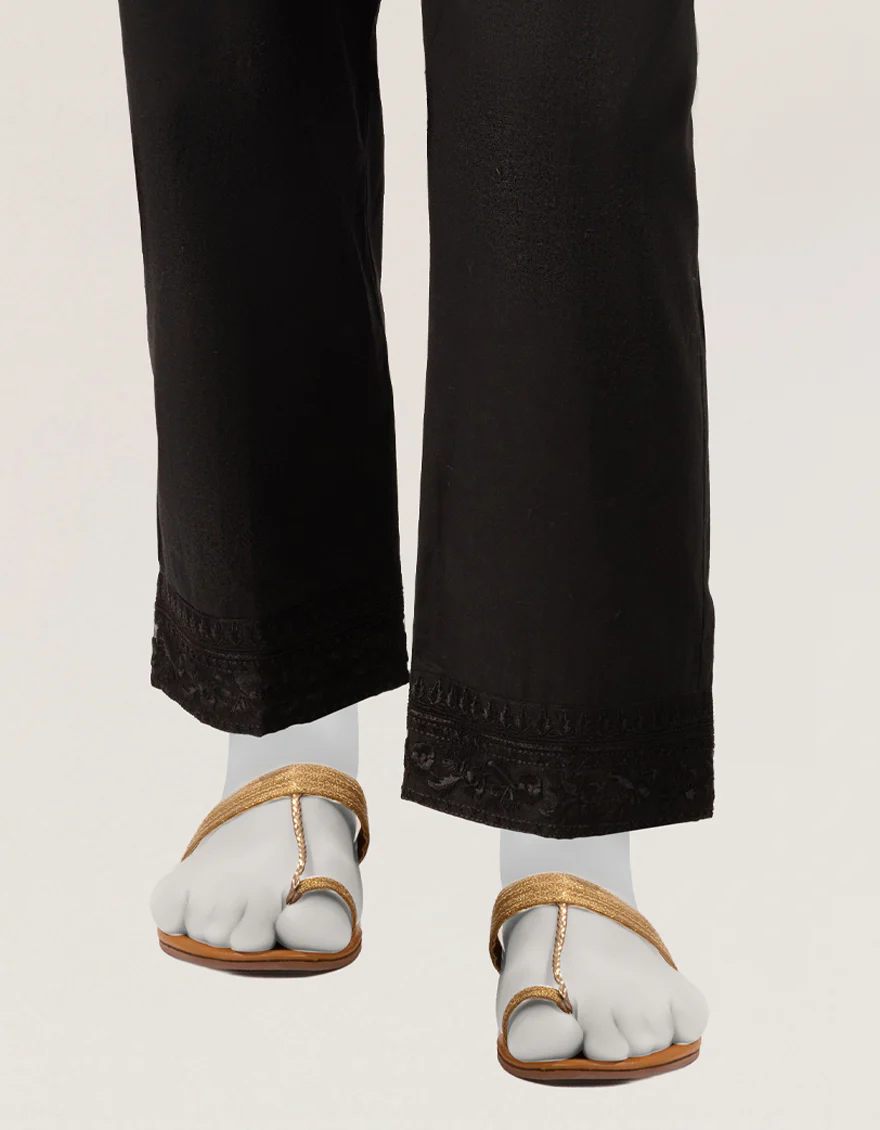 BLACK LAWN TROUSERS | JJLT-S-26-8086-B FB/EMB-TR-8086-B
