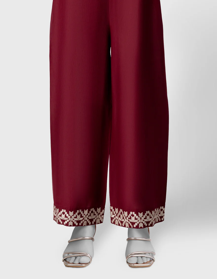MAROON LAWN TROUSERS | JJLT-S-26-8097-B FB/IKKAT-8097-B