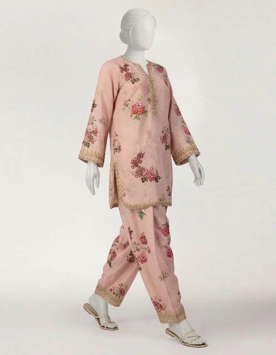 PINK RAW SILK 2PC STITCHED | JJPW-S-JPS-26-4000 FB/NAYAB-06 - Image 3