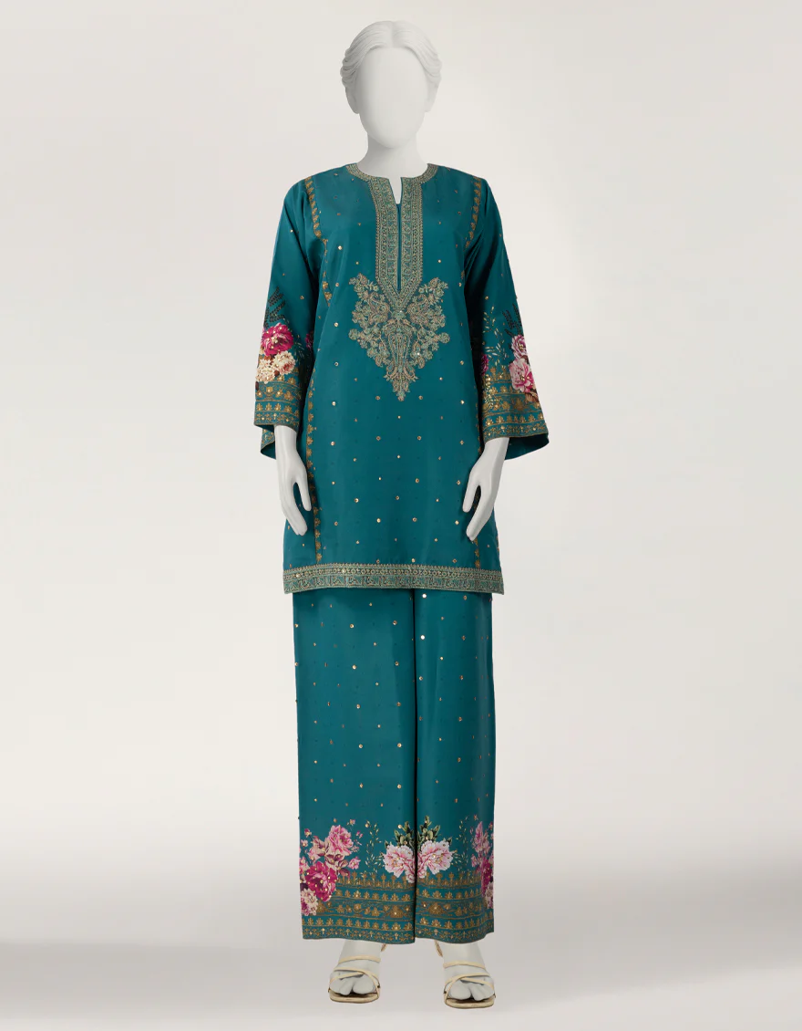 GREEN RAW SILK 2PC STITCHED | JJPW-S-JPS-26-4001 FB/NAYAB-07 - Image 6