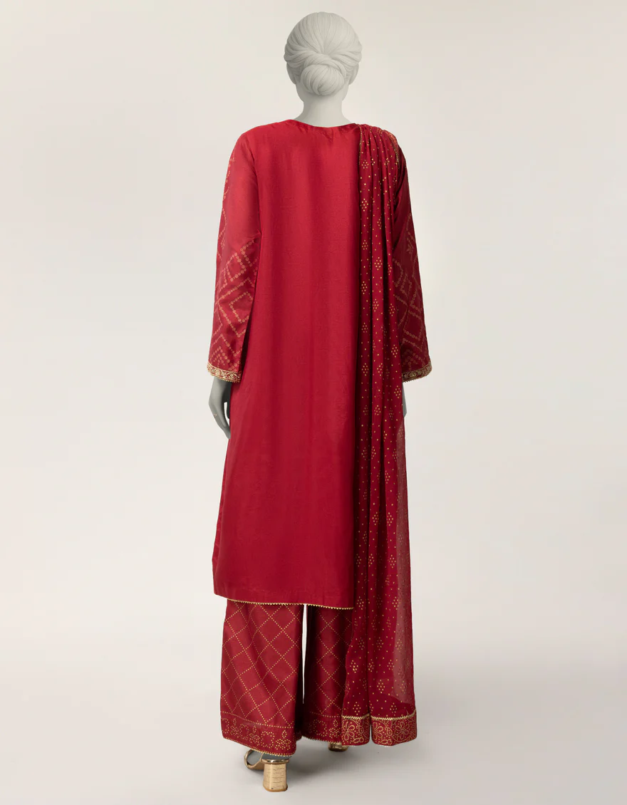 HOT PINK RAW SILK 3PC STITCHED | JJPW-S-JPS-26-4003 FB/DANEEN-01 - Image 3