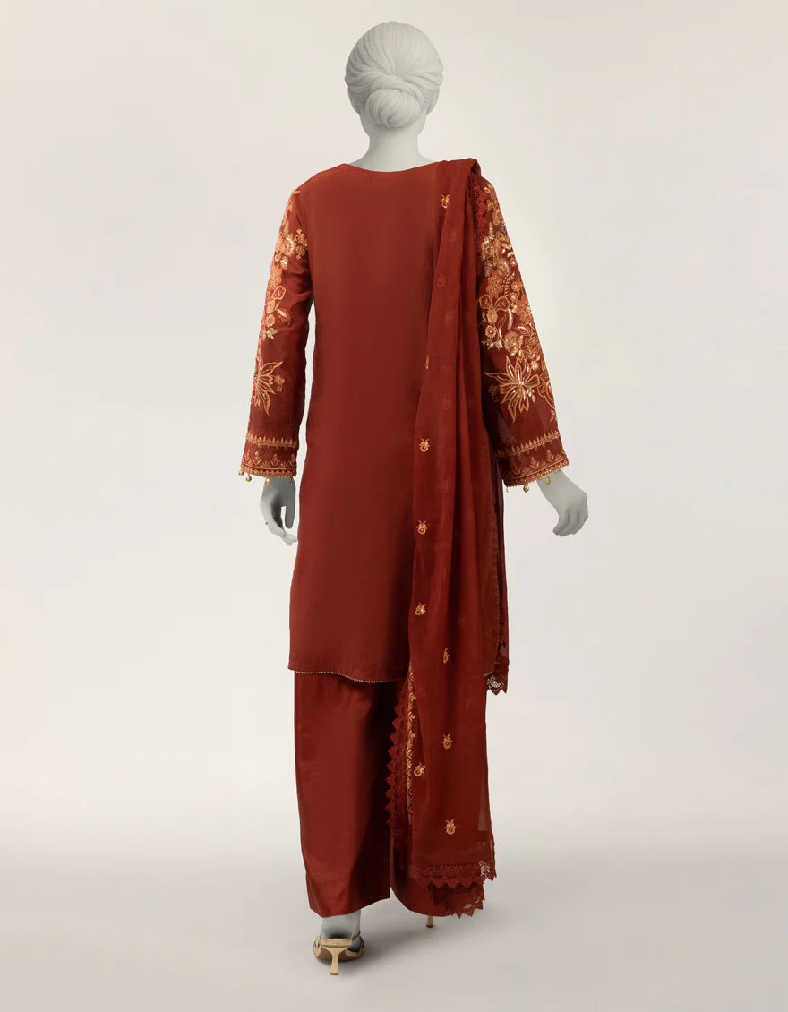 MAROON PAPER COTTON 3PC STITCHED | JJPW-S-JPS-26-4022 FB/INARA-06 - Image 2