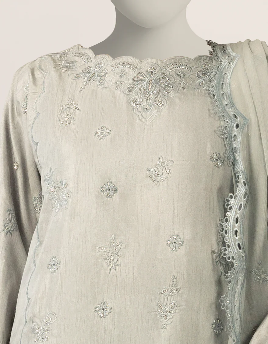 GREY RAW SILK 3PC STITCHED | JJPW-S-JPS-26-4028 FB/INARA-12 - Image 3