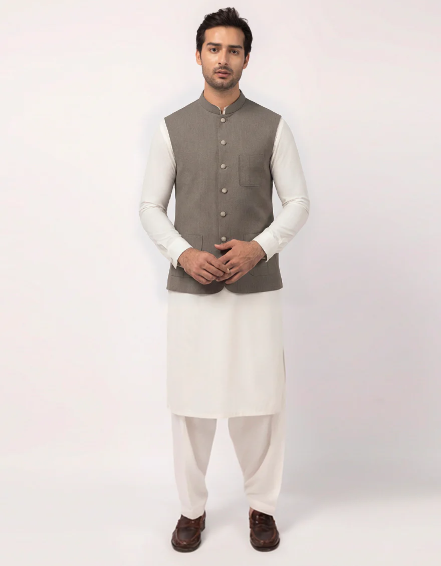 GREY SUITING WAISTCOAT | JJVC-A-33742/S25/JJ8742-CL - Image 2