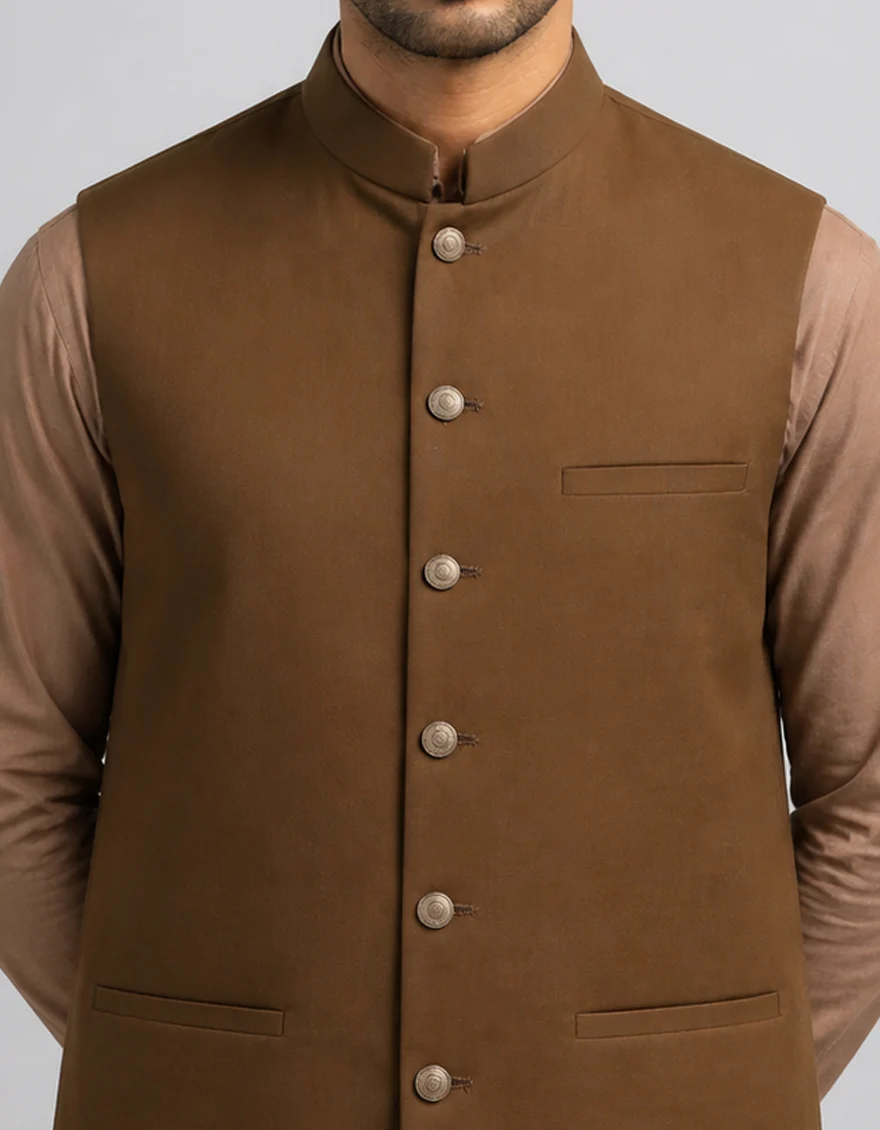 BROWN WAISTCOAT | JJVC-A-48381/S26/JJ10484-PN - Image 3