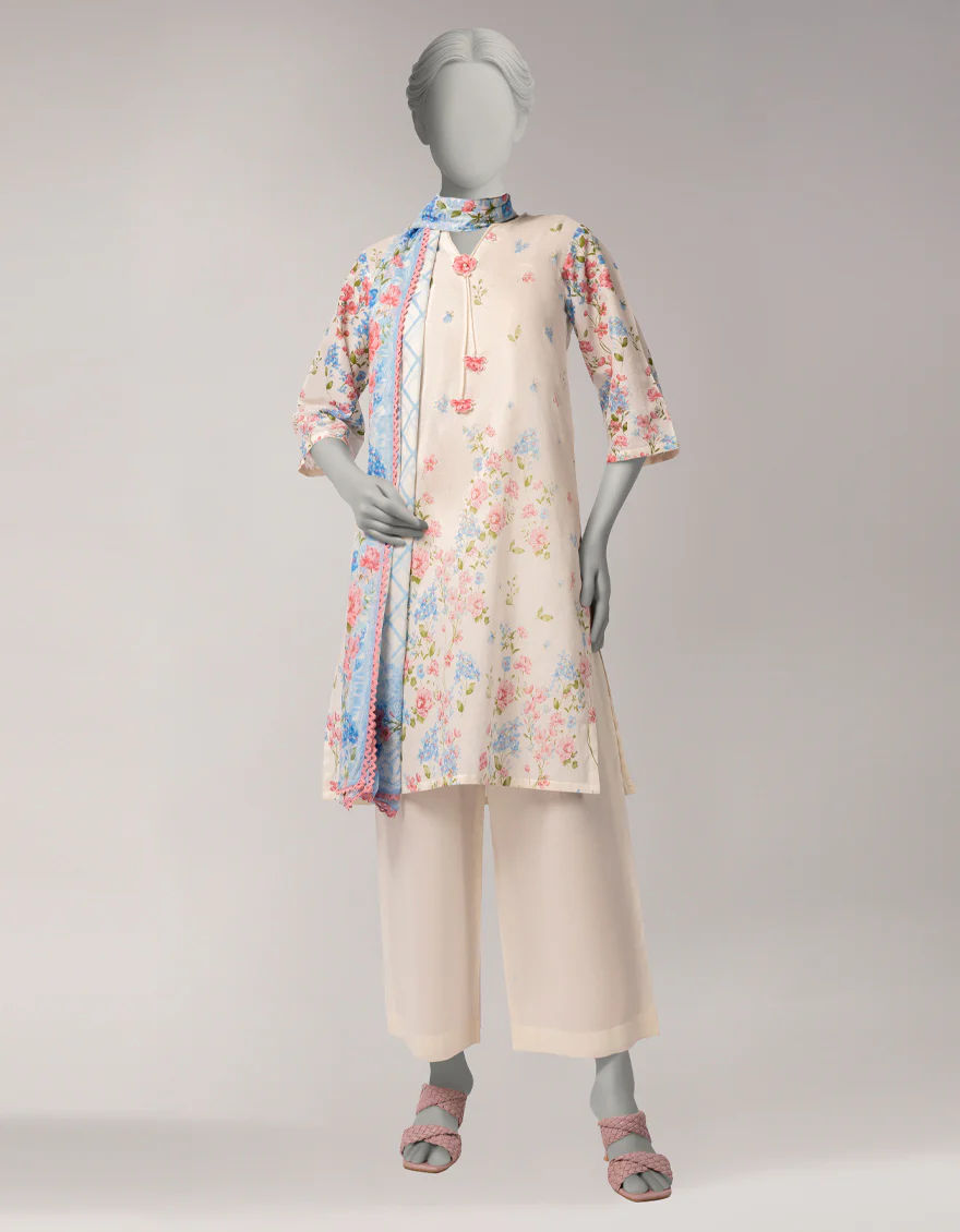 WHITE LAWN 3PC UNSTITCHED | JLAWN-S-26-1087 FLORAL MAGIC-3