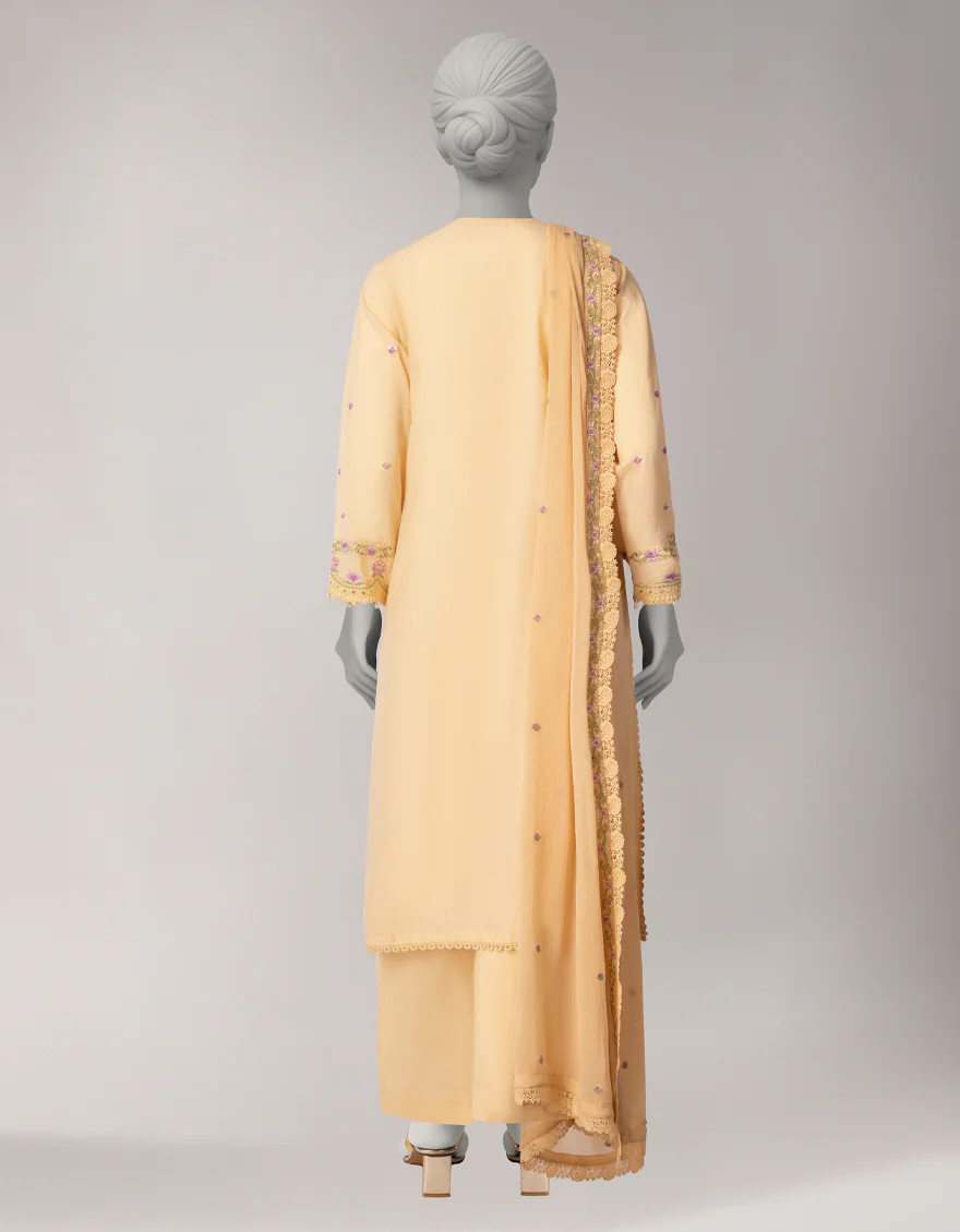 CREAM LAWN 3PC STITCHED | JLAWN-S-26-1119/S LUXE-B-03 - Image 2