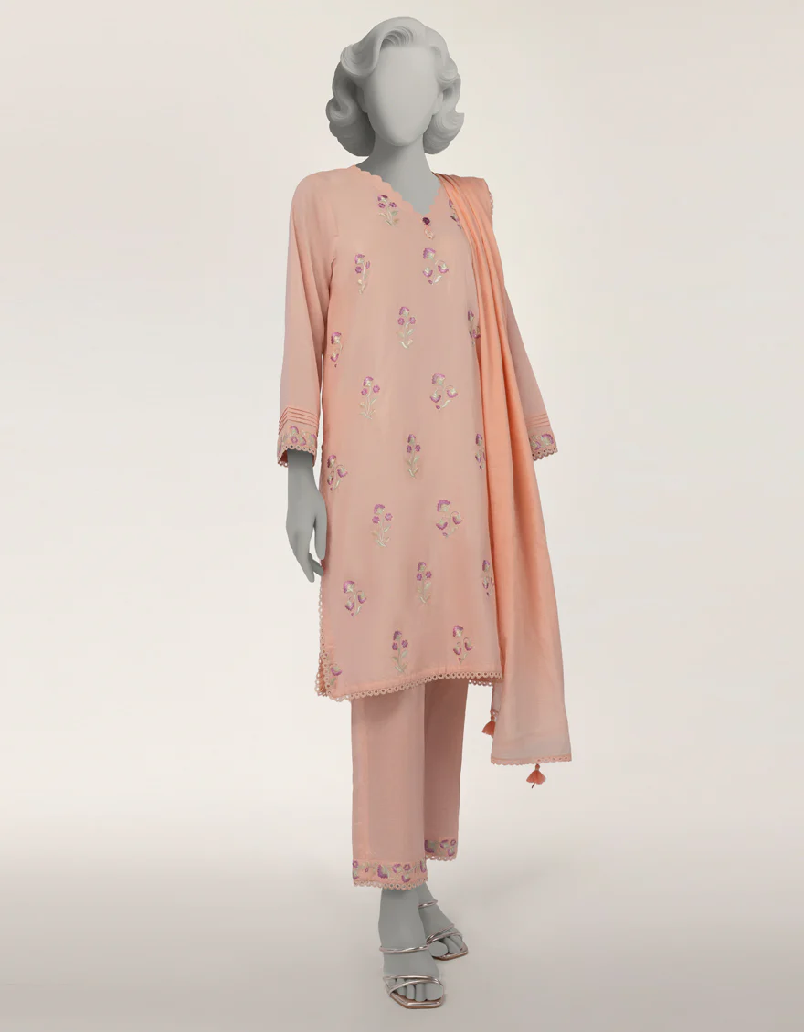 PINK JACQUARD 3PC STITCHED | JLAWN-S-26-376/S THREAD GARDEN-05