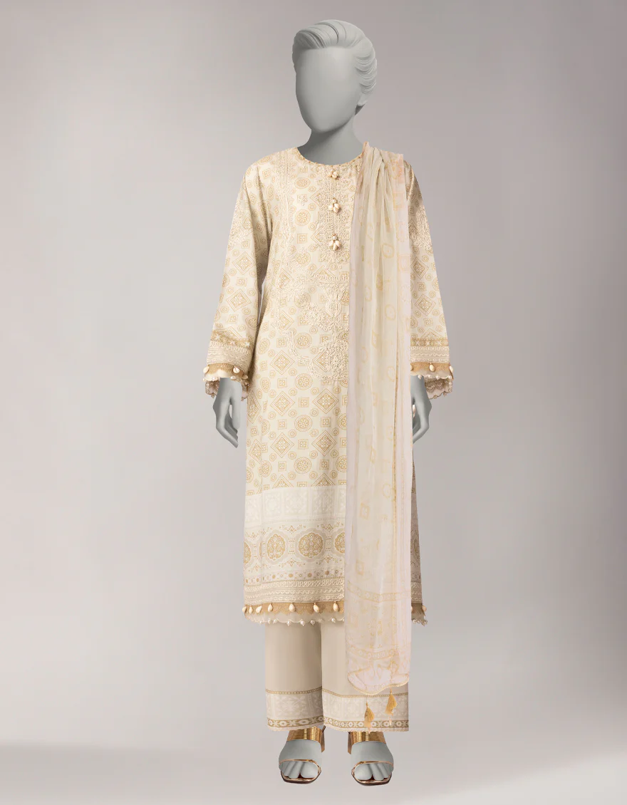 MULTICOLOR LAWN 3PC UNSTITCHED | JLAWN-S-26-3761 AJRAK-07