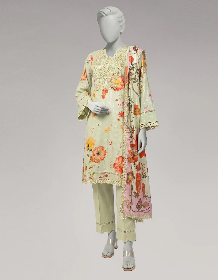 MULTICOLOR DOBBY 3PC UNSTITCHED | JLAWN-S-26-3803 CHINAR-1